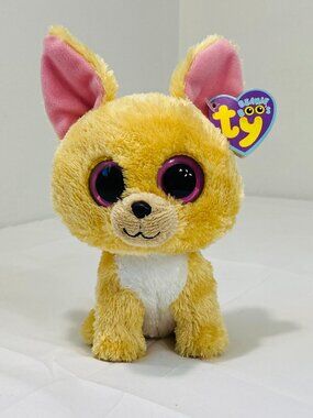 NACHO Chihuahua Ty Beanie Boo's 2nd Gen 2011 Large Pink Eyes Purple Tag 7" MWMT
